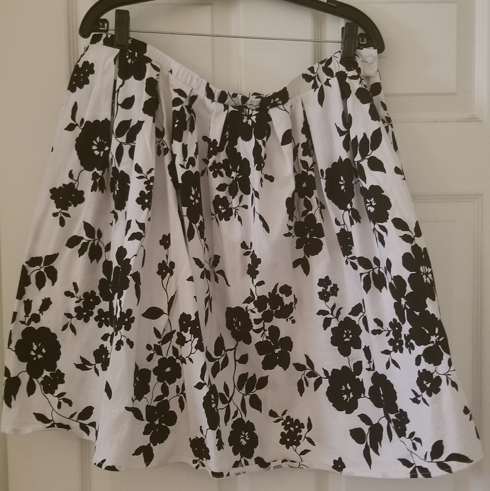 Black and White Floral Midi